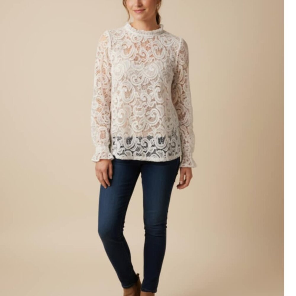 Womens adrianna papel layered look lace shirt new with tags Size Medium